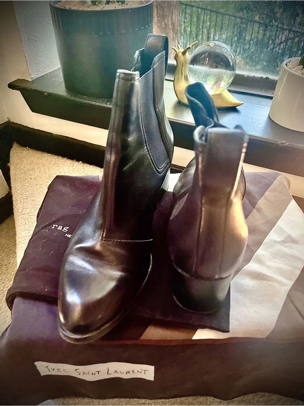 rag & bone Black Leather Chelsea Ankle Boots